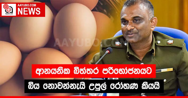 ආනයනික බිත්තර පරිභෝජනයට බිය නොවන්නැයි උපුල් රෝහණ කියයි
