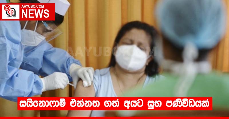 සයිනොෆාම් එන්නත ගත් අයට සුභ පණිවිඩයක්