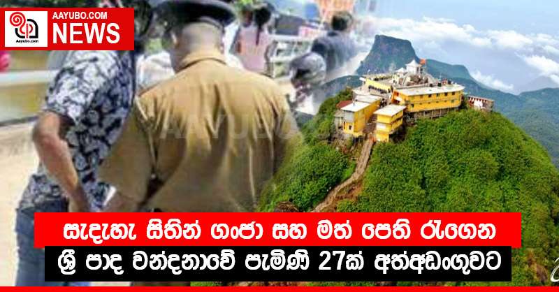 සැදැහැ සිතින් ගංජා සහ මත් පෙති රැගෙන ශ්‍රී පාද වන්දනාවේ පැමිණි 27ක් අත්අඩංගුවට