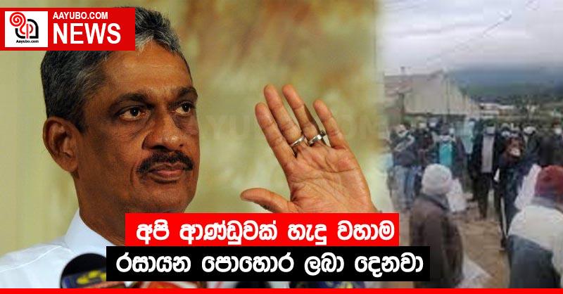 අපි ආණ්ඩුවක් හැදු වහාම රසායන පොහොර ලබා දෙනවා