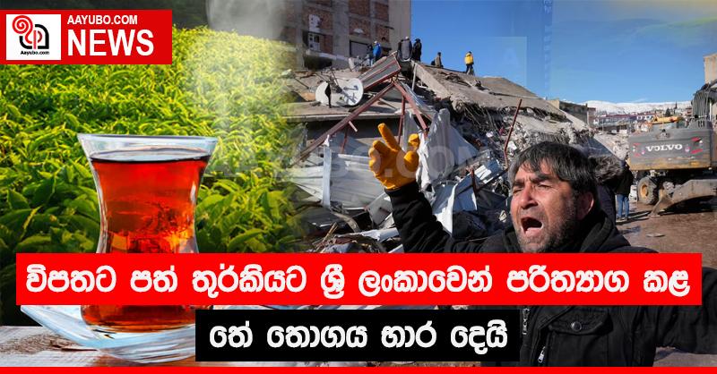 විපතට පත් තුර්කියට ශ්‍රී ලංකාවෙන් පරිත්‍යාග කළ තේ තොගය භාර දෙයි