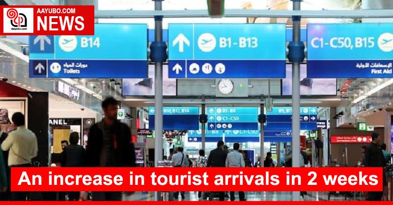 An increase in tourist arrivals in 2 weeks
