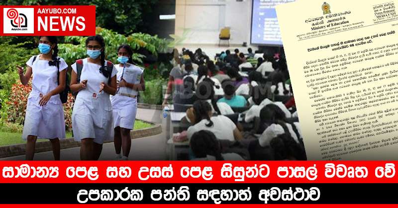 සාමාන්‍ය පෙළ සහ උසස් පෙළ සිසුන්ට පාසල් විවෘත වේ - උපකාරක පන්ති සඳහාත් අවස්ථාව