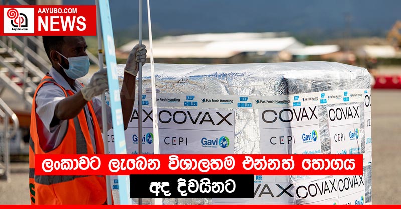 ලංකාවට ලැබෙන විශාලතම එන්නත් තොගය අද දිවයිනට