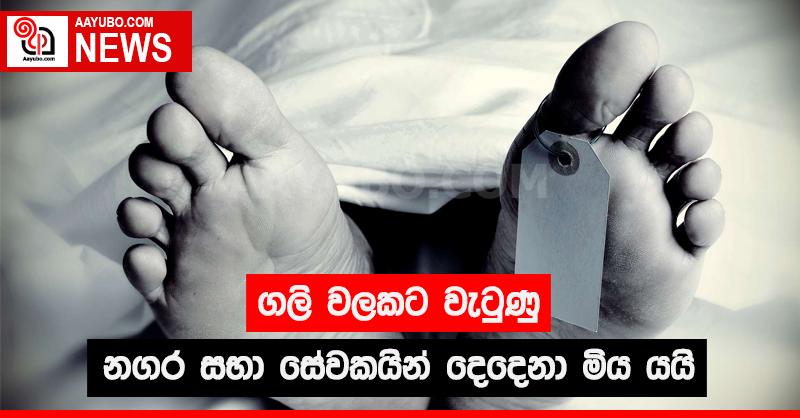 ගලි වලකට වැටුණු නගර සභා සේවකයින් දෙදෙනා මිය යයි