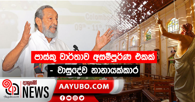 පාස්කු වාර්තාව අසම්පූර්ණ එකක් - වාසුදේව  (VIDEO)