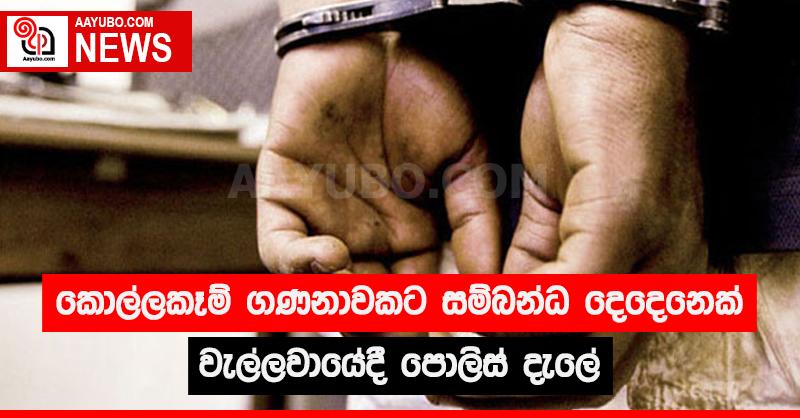 කොල්ලකෑම් ගණනාවකට සම්බන්ධ දෙදෙනෙක් වැල්ලවායේදී පොලිස් දැලේ