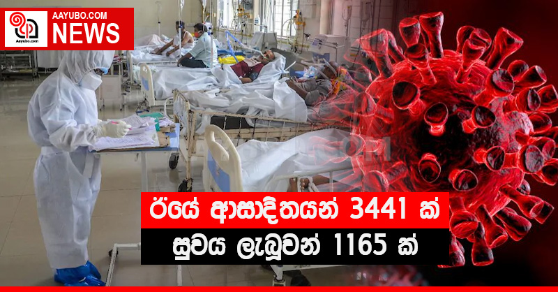 ඊයේ ආසාදිතයන් 3441 ක් - සුවය ලැබූවන් 1165 ක්