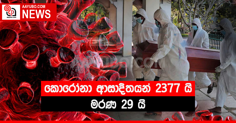 කොරෝනා ආසාදිතයන් 2377 යි මරණ 29 යි