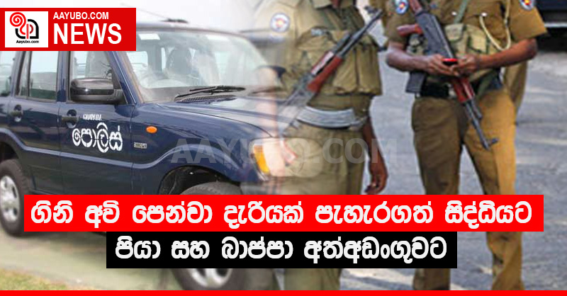 ගිනි අවි පෙන්වා දැරියක් පැහැරගත් සිද්ධියට පියා සහ බාප්පා අත්අඩංගුවට