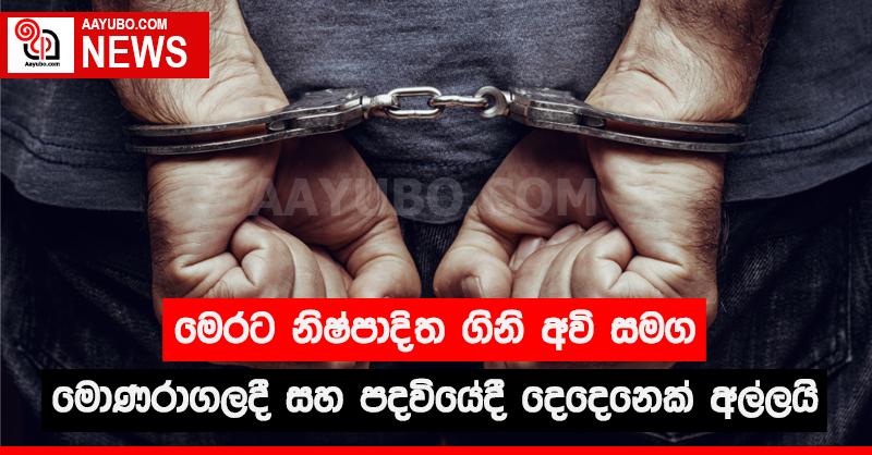 මෙරට නිෂ්පාදිත ගිනි අවි සමග මොණරාගලදී සහ පදවියේදී දෙදෙනෙක් අල්ලයි