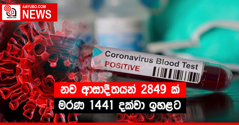 නව ආසාදිතයන් 2849 ක්, මරණ 1441 දක්වා ඉහළට